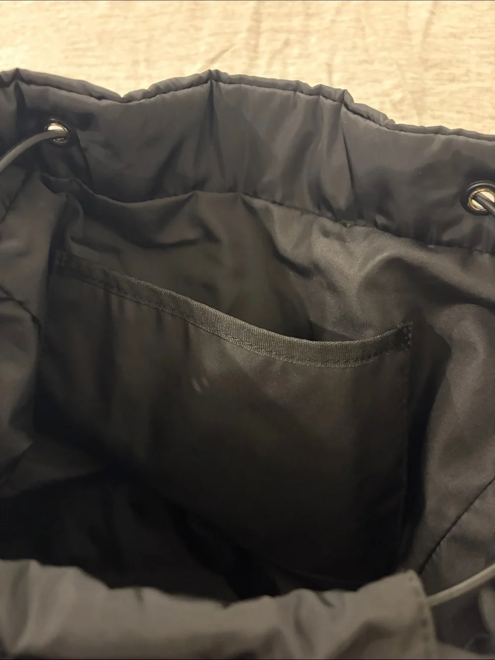 LIFEGEAR Black Nylon Backpack with Orange Accent